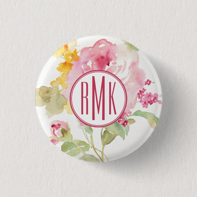 Macaron Rond 2,50 Cm Monogramme | mi-juillet (Devant)