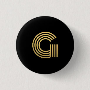 Macaron Rond 2,50 Cm Monogramme Or moderne