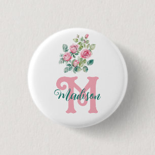 Macaron Rond 2,50 Cm Monogramme rose rose