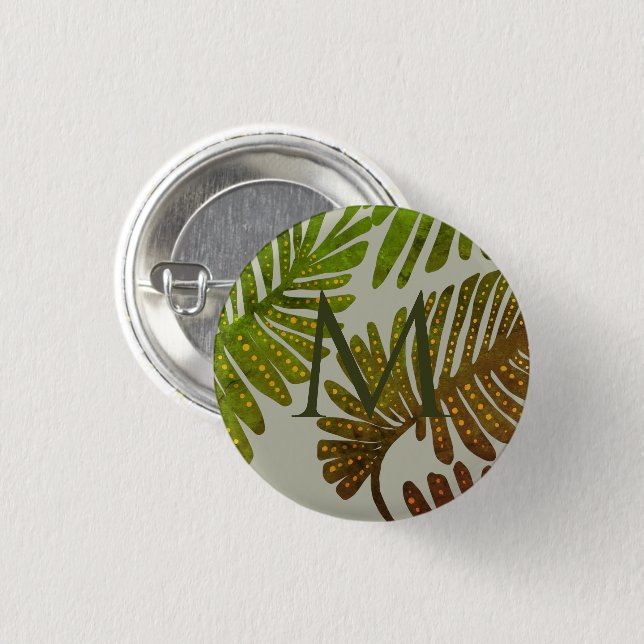 Macaron Rond 2,50 Cm Monstera (Devant & derrière)