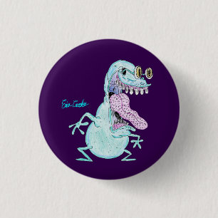Macaron Rond 2,50 Cm monstre alien cartoon bleu clair