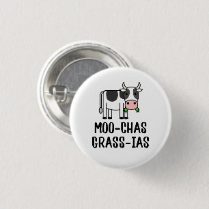 Macaron Rond 2,50 Cm Moo-chas Grass-ias, Muchas Gracias cadeaux Vache d