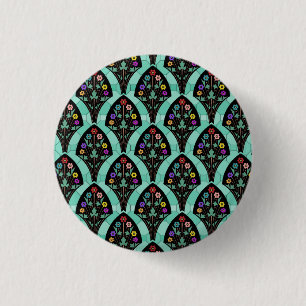 Macaron Rond 2,50 Cm Mosaïque de ventilateur Art déco vintage