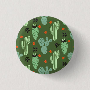 Macaron Rond 2,50 Cm Motif abstrait de désert de cactus de hippie