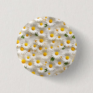 Macaron Rond 2,50 Cm Motif blanc 3D Daisy
