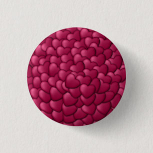 Macaron Rond 2,50 Cm Motif de cœurs rouges 3D romantiques-32322