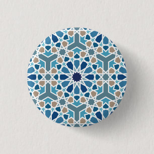 Macaron Rond 2,50 Cm Motif de conception géométrique arabe