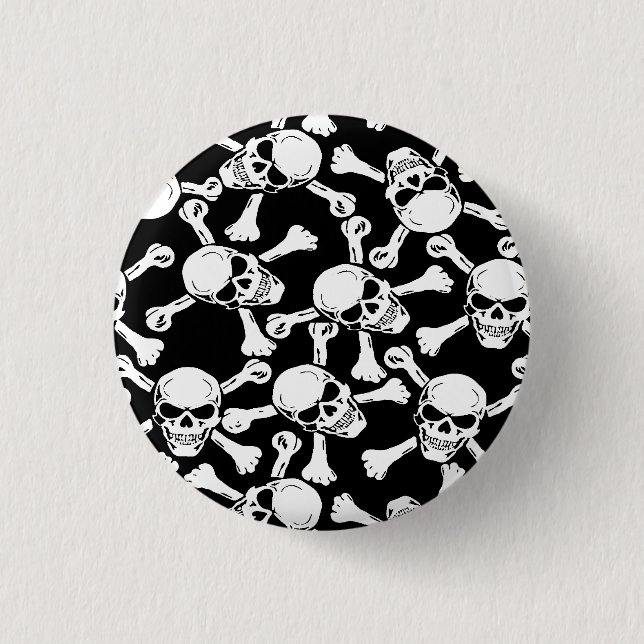 MACARON ROND 2,50 CM MOTIF DE CROSSBONNES DES HABILETÉS GOTHIQUES (Devant)