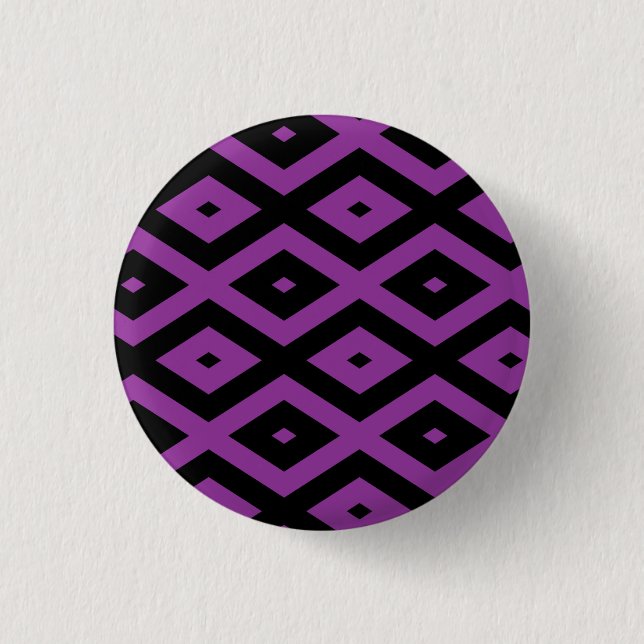 Macaron Rond 2,50 Cm Motif de diamants violet et noir (Devant)