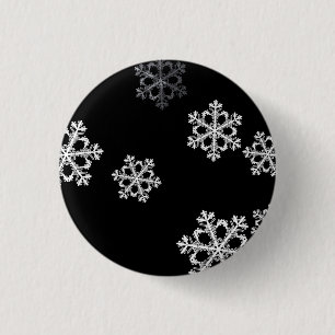 Macaron Rond 2,50 Cm Motif de Noël minimaliste monochrome