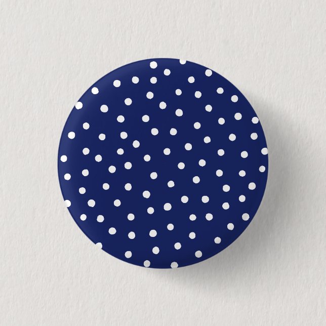 Macaron Rond 2,50 Cm Motif de points de confettis de bleu marine et de (Devant)