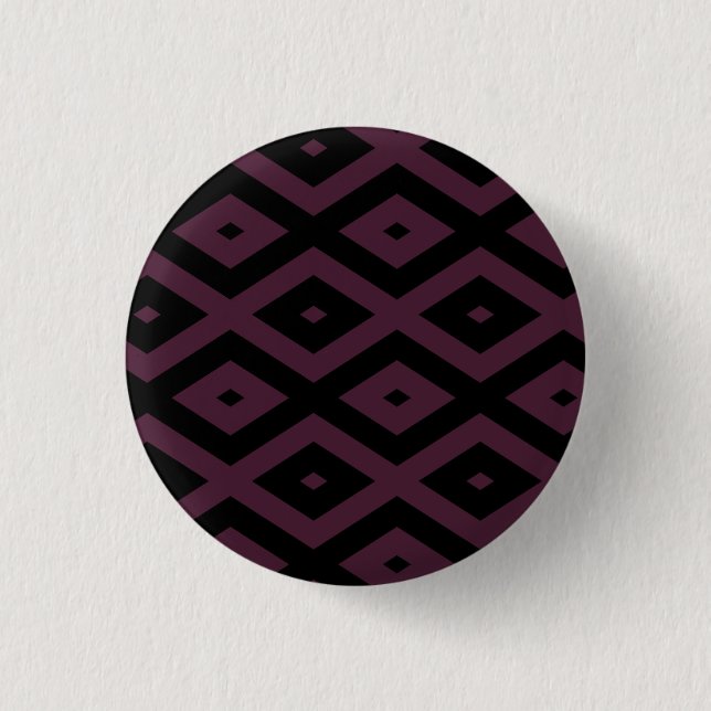 Macaron Rond 2,50 Cm Motif de prune et de diamant noir (Devant)