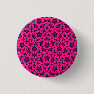 Macaron Rond 2,50 Cm Motif de style Boho rose et rouge