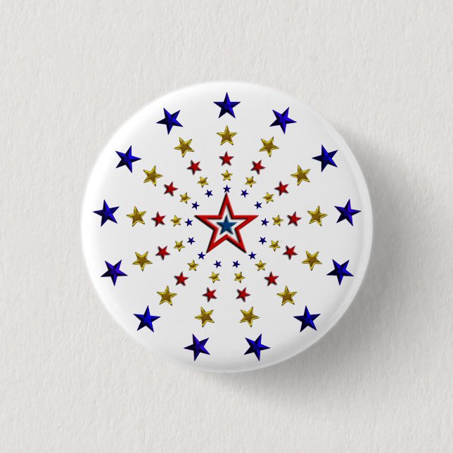 Macaron Rond 2,50 Cm Motif des étoiles patriotiques (Devant)