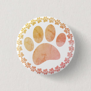 Macaron Rond 2,50 Cm Motif D'Impression Paw Et Round Frame Dog