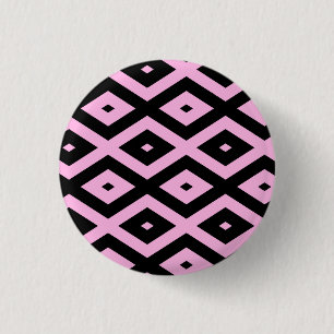 Macaron Rond 2,50 Cm Motif en diamant rose pâle et noir