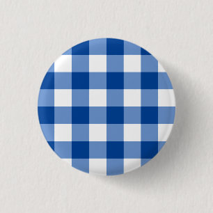 Macaron Rond 2,50 Cm Motif en vichy bleu