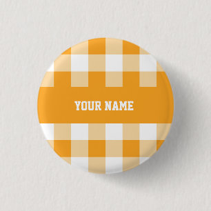Macaron Rond 2,50 Cm Motif En vichy jaune
