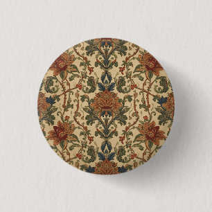 Macaron Rond 2,50 Cm Motif floral Art Nouveau de William Morris Compton