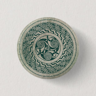 Macaron Rond 2,50 Cm Motif irlandais de médaillon de Knotwork de Celti