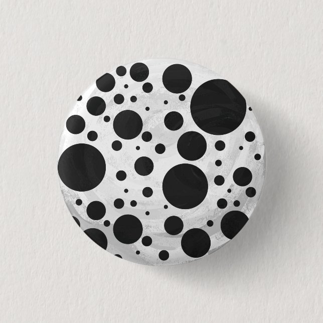 Macaron Rond 2,50 Cm Motif Kohl Black Polka (Devant)