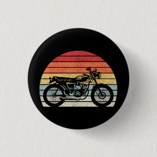 Macaron Rond 2,50 Cm Motocyclette Rétro Vintage