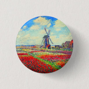 Macaron Rond 2,50 Cm Moulin à vin Monet Tulips