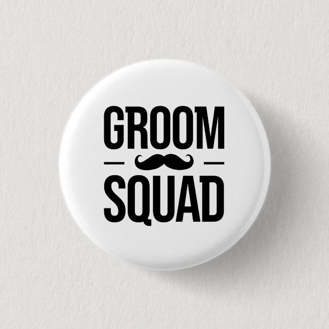 Macaron Rond 2,50 Cm Moustache de l'équipe de groom (Devant)