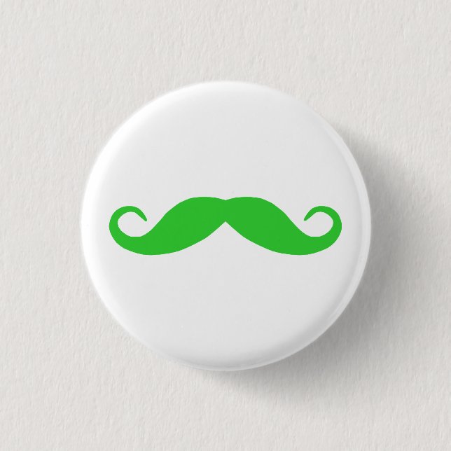 Macaron Rond 2,50 Cm Moustache verte à la lime (Devant)