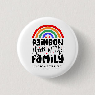 Macaron Rond 2,50 Cm MOUTON ARC-EN-CIEL DE LA FAMILLE Drôle Gay