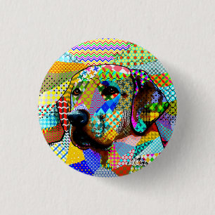 Macaron Rond 2,50 Cm Multicolor Golden Retriever Chien 165 Motifs