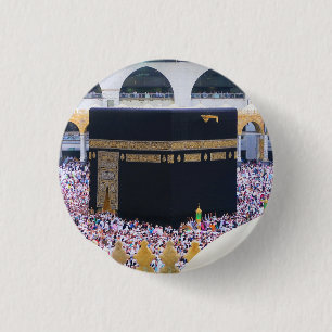 Macaron Rond 2,50 Cm Musulman Hajj Moubarak Sainte Kaaba Mecque Arabie