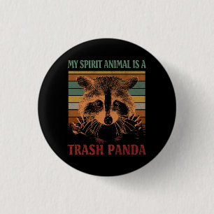 Macaron Rond 2,50 Cm My Spirit Animal est un Panda Racon Vintage P
