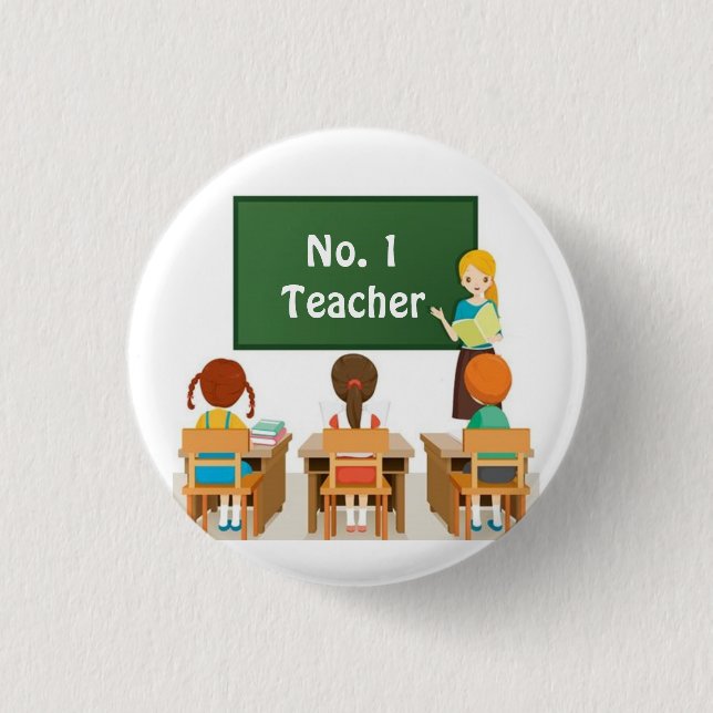 MACARON ROND 2,50 CM ** N° 1 PROFESSEUR** (Devant)