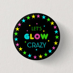 Macaron Rond 2,50 Cm Neon Glow dans le noir noir Anniversaire de enfant