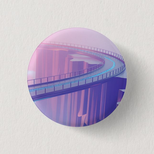 Macaron Rond 2,50 Cm Neon Skybridge Dreamscape (Devant)