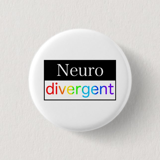 Macaron Rond 2,50 Cm Neurodivergent | Sensibilisation à la diversité ne (Devant)