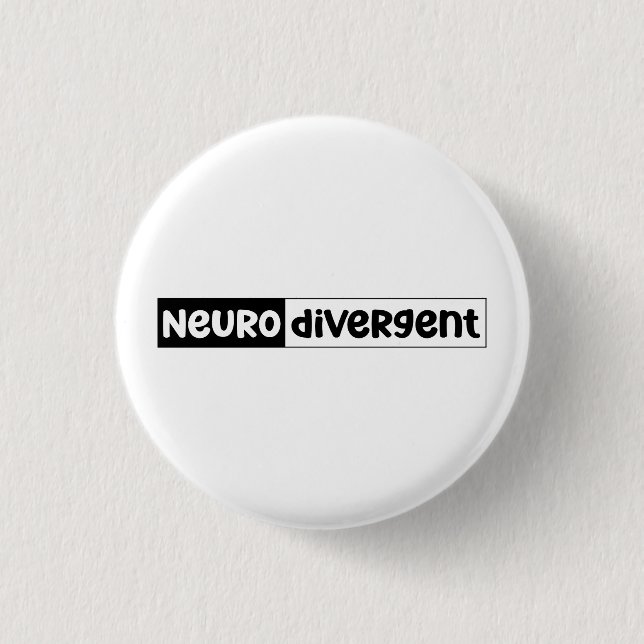 Macaron Rond 2,50 Cm Neurodivergent | Sensibilisation à la diversité ne (Devant)