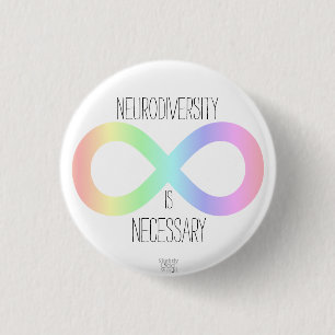 Macaron Rond 2,50 Cm "Neurodiversity est" pastel nécessaire de
