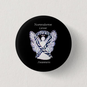 Macaron Rond 2,50 Cm Neuroendocrine Cancer Sensibilisation Ruban Angel 