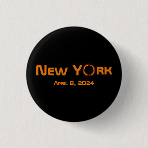 Macaron Rond 2,50 Cm New York 2024 Éclipse solaire totale