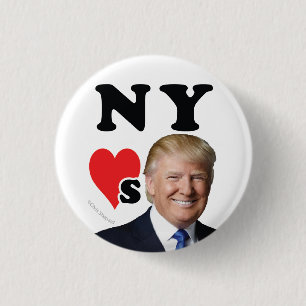 Macaron Rond 2,50 Cm NEW YORK AIME DONALD TRUMP grand Apple Manhattan