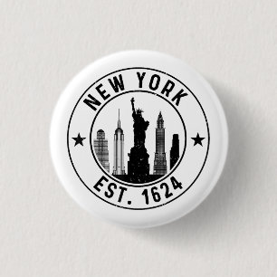 Macaron Rond 2,50 Cm New York Est. 1624 New York City Lover Nyc