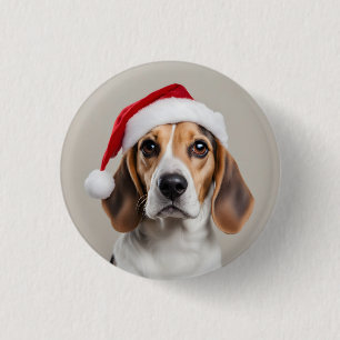 Macaron Rond 2,50 Cm Noël beagle