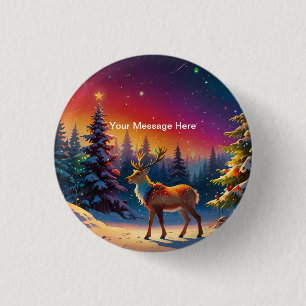 Macaron Rond 2,50 Cm Noël hiver Wonderland