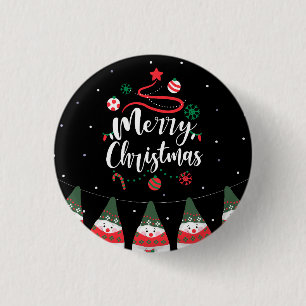 Macaron Rond 2,50 Cm Noël Jingle Bells Joyeuse Salutations Collection