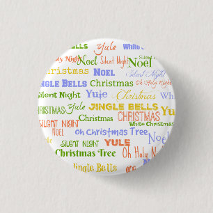 Macaron Rond 2,50 Cm Noel Song Titres de Noël et de Noël