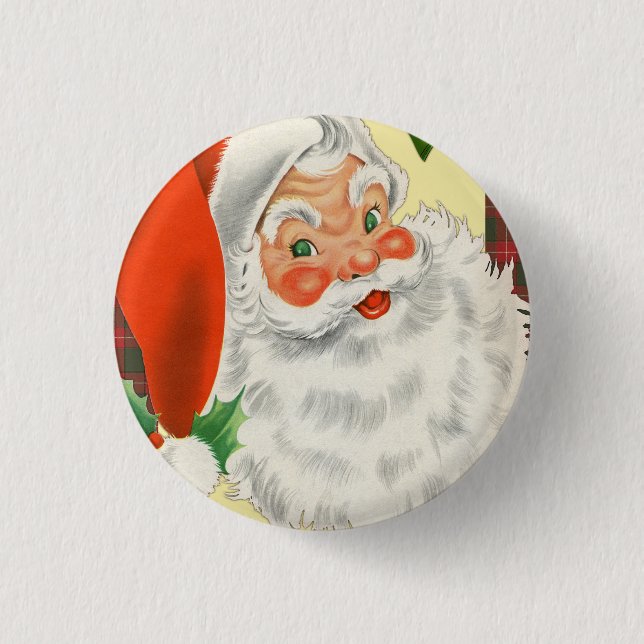 Macaron Rond 2,50 Cm Noël traditionnel du Père Noël victorien (Devant)