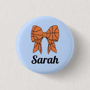 Macaron Rond 2,50 Cm Noeud ruban basket-ball bouton personnalisé
