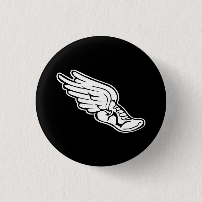 Macaron Rond 2,50 Cm Noir de bouton de logo de voie (Devant)